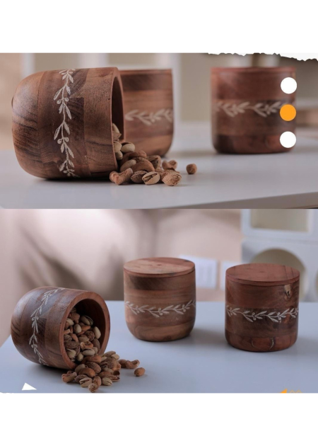 علب خشب للتقديم مع غطا